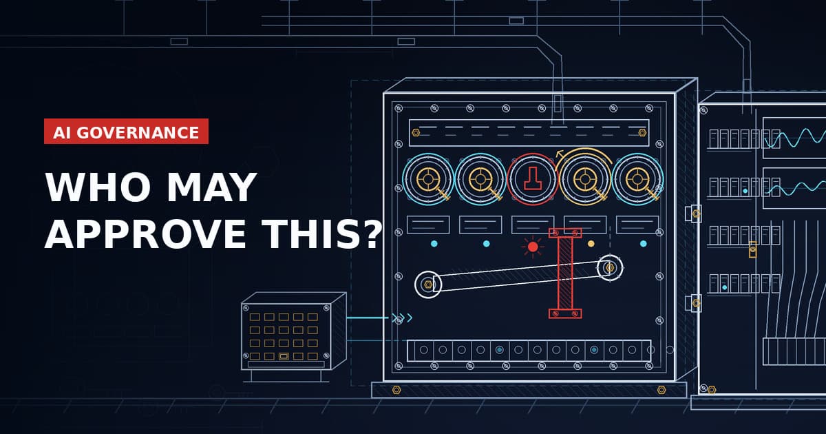 Industrial key-interlock exchange panel gating an enterprise control cabinet: three brass capability keys turned and cyan-verified, one empty keyway with a red interlock bar blocking the operating lever, and one gold expiry warning ring.