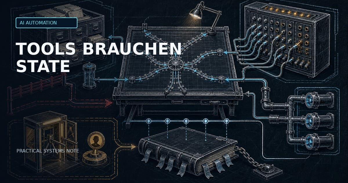 Agentic RAG: Wann ein Wissensbot Tools und Workflow State braucht — localized DE editorial cover