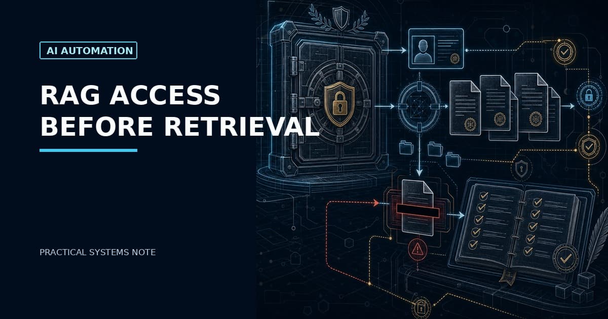 Technical RAG access-control system: authorization identity, secured retrieval vault, document controls, redaction, and audit evidence.